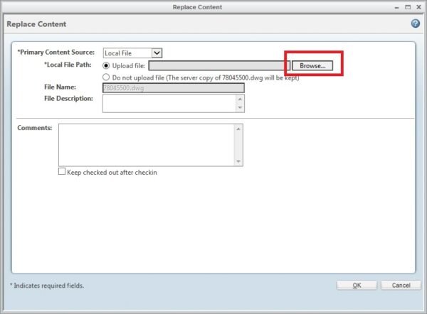 How to upload any file to the PTC Creo Windchill as a new document ...